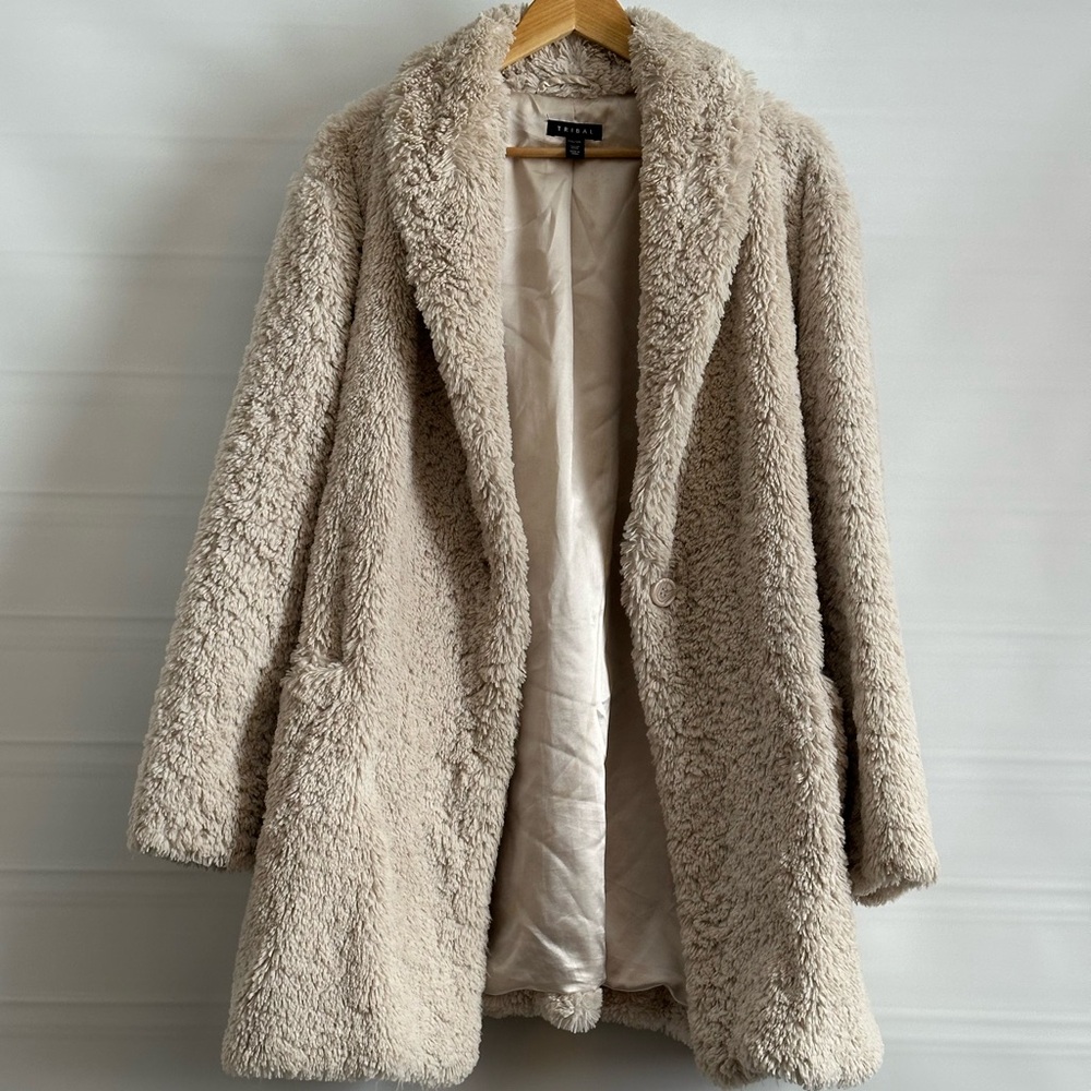 Tribal Beige Teddy Jacket